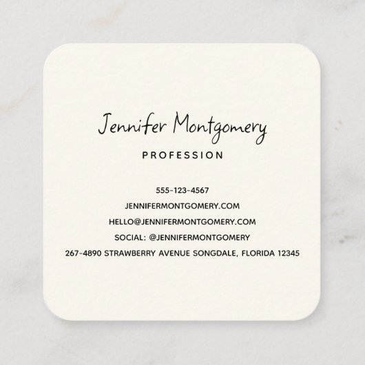 Schöner Wasserfall im Bergwald Quadratische Visitenkarte (Rückseite)