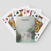 Schöner Wasserfall im Bergwald Spielkarten (Rückseite)