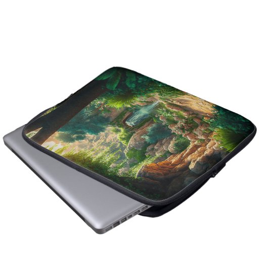 Schöner Wasserfall Laptop-Sieb Laptopschutzhülle (Vorne Knopf)