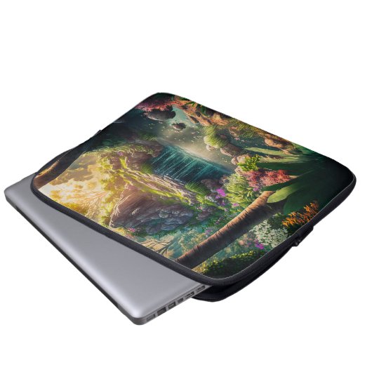 Schöner Wasserfall Laptopschutzhülle (Vorne Knopf)