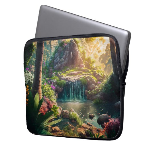 Schöner Wasserfall Laptopschutzhülle (Vorderseite Links)