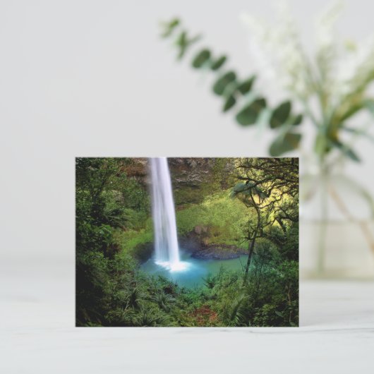 Schöner Wasserfall Postkarte (Stehend Vorderseite)
