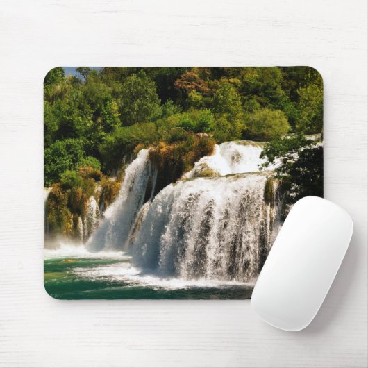 Schöner Wasserfall & Strom im Wald Mousepad (Mit Mouse)