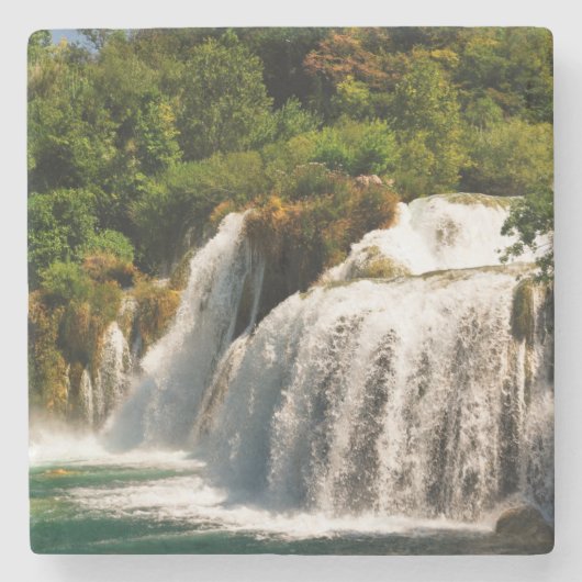 Schöner Wasserfall & Strom im Wald Steinuntersetzer (Vorderseite)