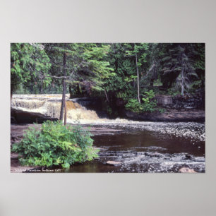 Schöner Wasserfall Wabash River in Indiana 1981 Poster