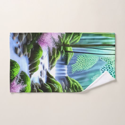 Schöner Wasserfall Waldbach Fauna Flora Handtuch (Handtuch)