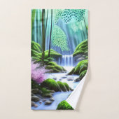 Schöner Wasserfall Waldbach Fauna Flora Handtuch (Handtuch)