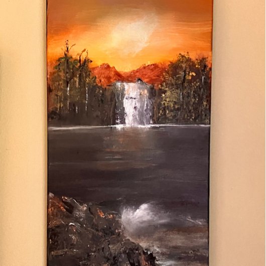 Schöner Wasserfall Wasserfall Akryllische Malerei Puzzle