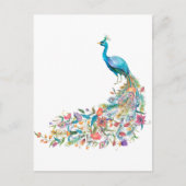 Schöner Wasserfarbblauer Pfau I Postkarte (Vorderseite)