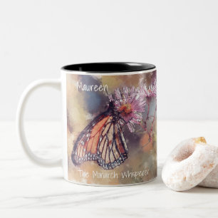 Schöner Wasserfarben-Monarchfalter-Flüsterer  Zweifarbige Tasse