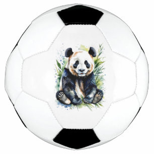 Schöner Wasserfarben-Panda-Bär  Fußball