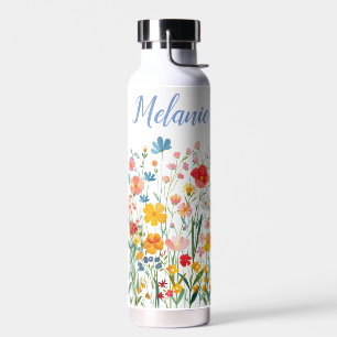 Schöner Wasserfarben-Wildblumengarten Trinkflasche