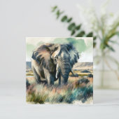 Schöner Wasserfarbenelephant Karte (Stehend Vorderseite)