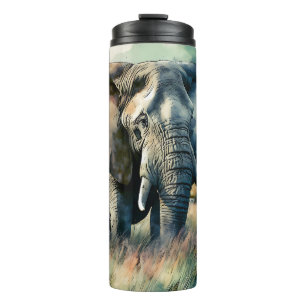 Schöner Wasserfarbenelephant Thermosbecher
