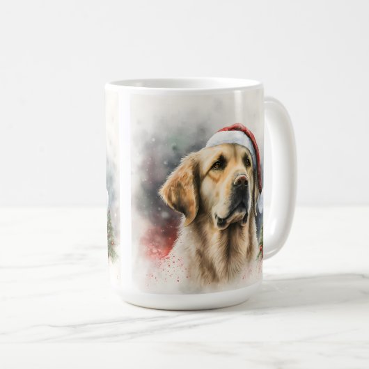 SCHÖNER WASSERFARBENER GOLDEN RETRIEVENT HUND KAFFEETASSE (VorderseiteRechts)