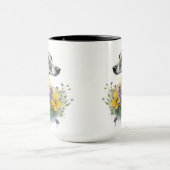 SCHÖNER WASSERFARBHUND MIT BLUME TASSE (Zentrum)