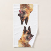 Schöner Watercolo Schäferhund Badhandtuch Set (Handtuch)