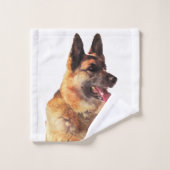Schöner Watercolo Schäferhund Badhandtuch Set (Waschlappen)