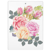 Schöner Watercolor-Blumenstrauß der rosa Klemmbrett (Rückseite)