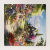Schöner Watercolor Country Garden Puzzle (Horizontal)