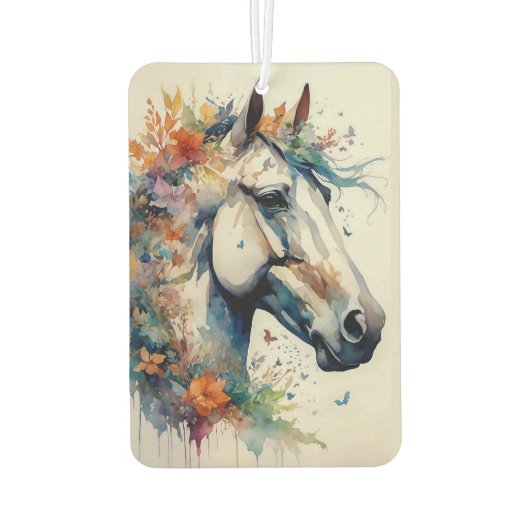 Schöner Watercolor Horse Air Freshener Autolufterfrischer (Rückseite)