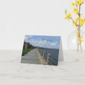 Schöner Waterfront Walkway Denken Sie an Ihre Kart Karte (Gelbe Blume)