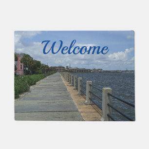 Schöner Waterfront Walkway Willkommen Doormat Fußmatte
