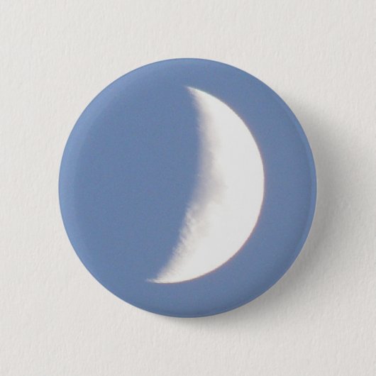 Schöner Waxcrescent Moon in Daylight Button (Vorderseite)