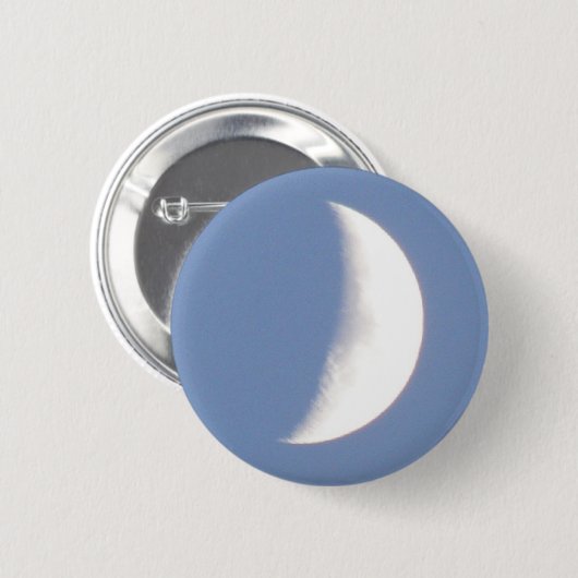 Schöner Waxcrescent Moon in Daylight Button (Vorne & Hinten)