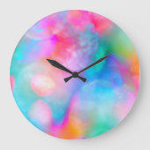 Schöner, weich farbiger Regenbogen Große Wanduhr (Vorderseite)