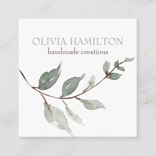 Schöner, weiche Wasserfarbensatz Grüner Folienstre Telefonnummerkarte (Vorderseite)