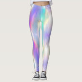 Schöner, weicher Holografischer Regenbogen Leggings (Vorderseite)