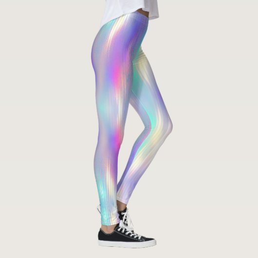 Schöner, weicher Holografischer Regenbogen Leggings (Rechts)