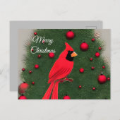 Schöner Weihnachts-Roter Kardinal Feiertagspostkarte (Vorne/Hinten)