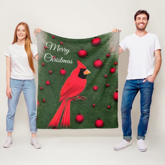 Schöner Weihnachts-Roter Kardinal Fleecedecke (Beispiel)