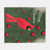 Schöner Weihnachts-Roter Kardinal Fleecedecke (Vorderseite (Horizontal))