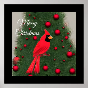Schöner Weihnachts-Roter Kardinal Poster