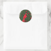 Schöner Weihnachts-Roter Kardinal Runder Aufkleber (Tasche)