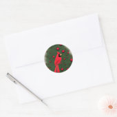 Schöner Weihnachts-Roter Kardinal Runder Aufkleber (Umschlag)