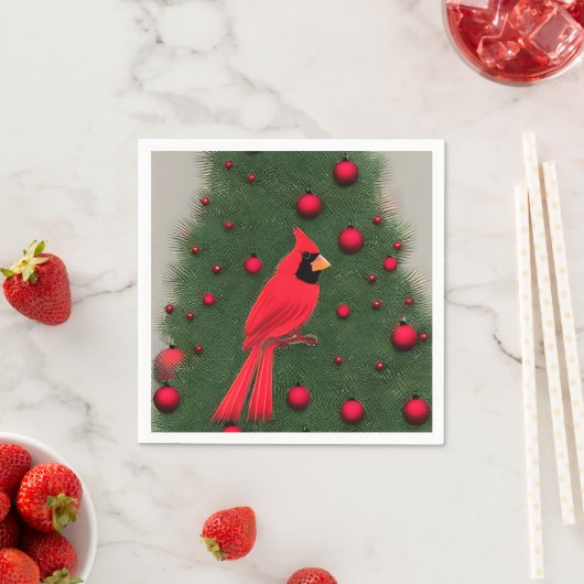 Schöner Weihnachts-Roter Kardinal Serviette (Beispiel)