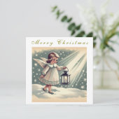 Schöner Weihnachtsangel Feiertagskarte (Stehend Vorderseite)