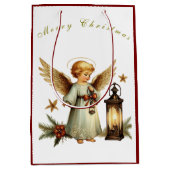 Schöner Weihnachtsangel Mittlere Geschenktüte (Vorderseite)