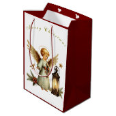 Schöner Weihnachtsangel Mittlere Geschenktüte (Rückseite Schrägansicht)