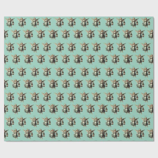 Schöner Weihnachtsangel und Lattern Geschenkpapier (Flach)