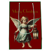 Schöner Weihnachtsangel und Lattern Mittlere Geschenktüte (Rückseite)