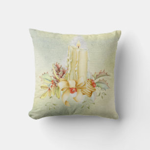 Schöner WeihnachtsAquarell-Kerzen-Entwurf Kissen
