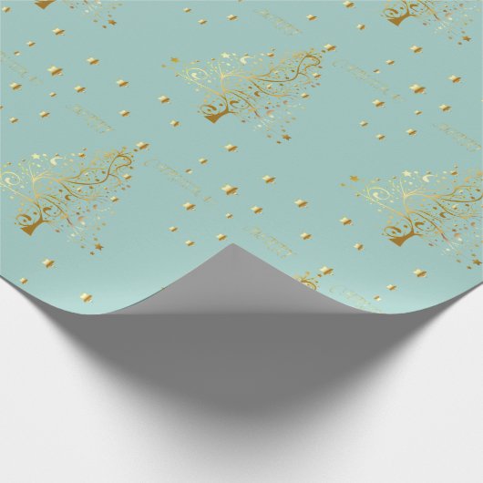 Schöner Weihnachtsbaum aus sternhartem Metall Geschenkpapier (Ecke)