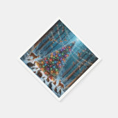 Schöner Weihnachtsbaum im Wald Serviette (Ecke)