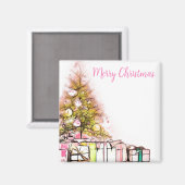 Schöner Weihnachtsbaum mit Geschenken Magnet (Vorderseite/Rückseite)