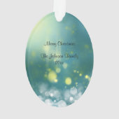 Schöner Weihnachtsbaum mit Schnee und goldenen Lic Ornament (Rückseite)